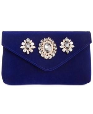 I.n.c. Carrole Brooch Velvet Clutch, Created For Macy's