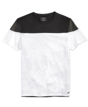 Guess Men's Stream Colorblocked Mix-media Foil-print T-shirt
