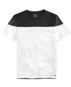 Guess Men's Stream Colorblocked Mix-media Foil-print T-shirt