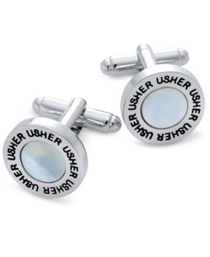 Sutton By Rhona Sutton Men's Silver-tone Mother-of-pearl Usher Cufflinks