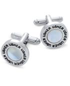Sutton By Rhona Sutton Men's Silver-tone Mother-of-pearl Usher Cufflinks
