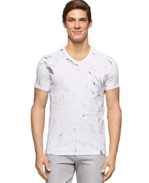 Calvin Klein Ck One Marble-print V-neck T-shirt
