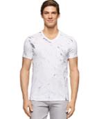 Calvin Klein Ck One Marble-print V-neck T-shirt