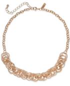 I.n.c. Rose Gold-tone Multi-ring Statement Necklace, 18 + 3 Extender, Created For Macy's