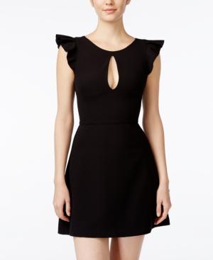 Xoxo Juniors' Flutter-sleeve Cutout Fit & Flare Dress