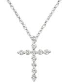 Diamond Necklace, 14k White Gold Diamond Certified Near Colorless Cross Pendant (1/4 Ct. T.w.)