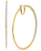 Diamond Oversized Hoop Earrings In 14k Gold Over Sterling Silver (1/2 Ct. T.w.)
