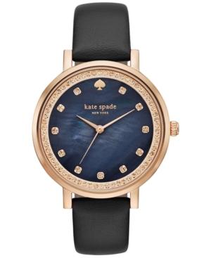 Kate Spade New York Women's Monterey Black Leather Strap Watch 38mm Ksw1051