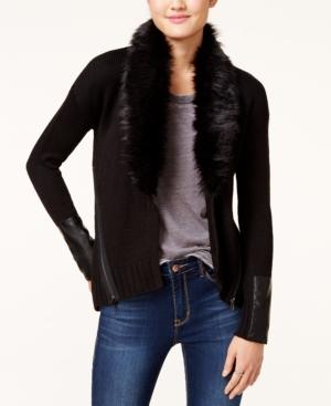 Xoxo Juniors' Faux-fur-trim Cardigan
