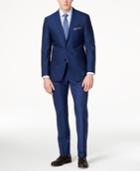 Vince Camuto Men's Slim-fit Blue Sharkskin Suit