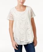 Style & Co Lace Crochet Top, Created For Macy's