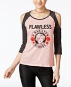 Hybrid Juniors' Flawless Graphic Cold-shoulder T-shirt
