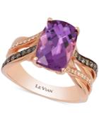 Le Vian Amethyst (3-1/4 Ct. T.w.) And Diamond (1/4 Ct. T.w.) Weave-style Ring In 14k Rose Gold