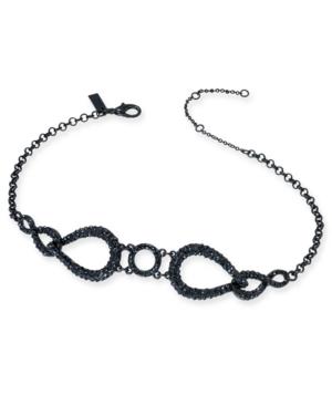 Inc International Concepts Jet-tone Dark Pave Linked Choker Necklace, Only At Macy's