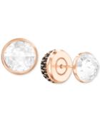 Swarovski Rose Gold-tone Pave Crystal Front & Back Earrings