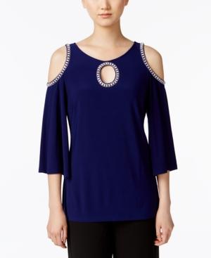 Msk Cold-shoulder Embellished Top