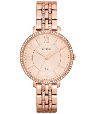Fossil Women's Jacqueline Rose Gold-tone Stainless Steel Bracelet Watch 36mm Es3546