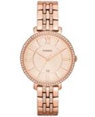 Fossil Women's Jacqueline Rose Gold-tone Stainless Steel Bracelet Watch 36mm Es3546