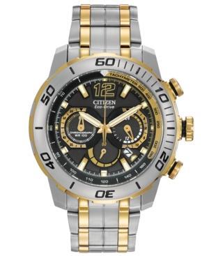 Citizen Men's Chronograph Eco-drive Primo Two-tone Stainless Steel Bracelet Watch 45mm Ca4084-51e