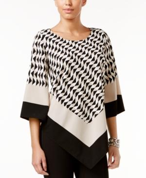 Alfani Printed V-hem Top, Created For Macy's