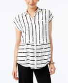 Alfani Striped Button-front Blouse, Only At Macy's
