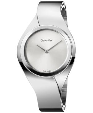 Calvin Klein Women's Swiss Senses Stainless Steel Bangle Bracelet Watch 43mm K5n2m126