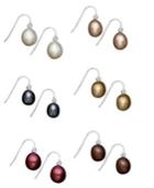 Fresh By Honora Multicolored Cultured Freshwater Pearl Earring Set In Sterling Silver (7mm)
