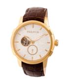 Heritor Automatic Callisto Gold & Silver Leather Watches 45mm