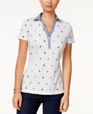 Tommy Hilfiger Lana Sailboat-print Slim Polo Shirt
