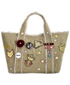 Steve Madden Grady Large Canvas Tote With Patches & Pins