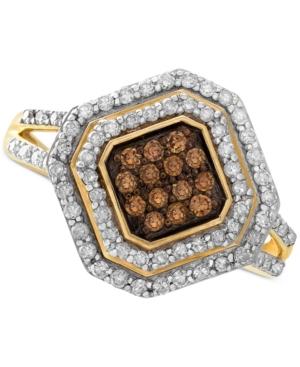 Wrapped In Love White And Brown Diamond Ring In 14k Gold (1/2 Ct. T.w.), Created For Macy's
