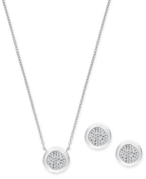 2-pc. Set (1/2 Ct. T.w.) Diamond Cluster 18 Pendant Necklace & Drop Earrings In Sterling Silver