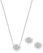 2-pc. Set (1/2 Ct. T.w.) Diamond Cluster 18 Pendant Necklace & Drop Earrings In Sterling Silver