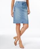 Style & Co Embroidered Denim Skirt, Only At Macy's