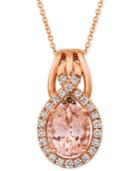 Le Vian Morganite (1-3/4 Ct. T.w.) & Diamond (3/8 Ct. T.w.) 18 Pendant Necklace In 14k Rose Gold