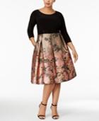 Sl Fashions Plus Size Pleated Fit & Flare Dress