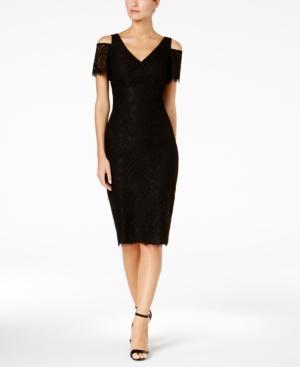 Calvin Klein Cold-shoulder Lace Sheath Dress