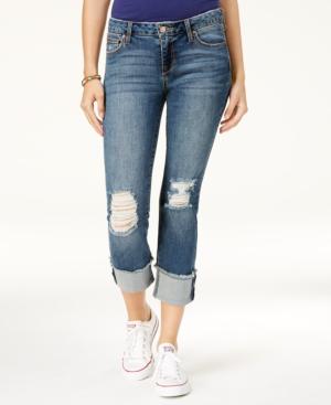 Celebrity Pink Juniors' Ripped Cuffed Jeans