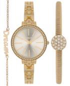 Style & Co. Women's Gold-tone Bracelet Watch And Bracelets Set 32mm Sy044g, Only At Macy's