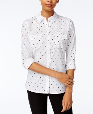 Maison Jules Cotton Polka-dot Shirt, Created For Macy's