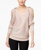 Inc International Concepts Embellished Cold-shoulder Sweater, Only At Macy's