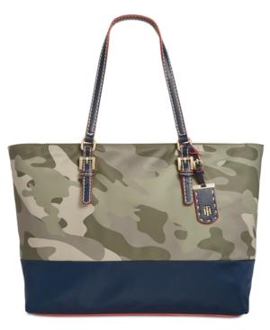 Tommy Hilfiger Julia Camo Colorblocked Tote