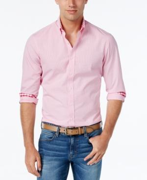 Weatherproof Men's Mini-gingham Long-sleeve Shirt, Contrast Cuffs