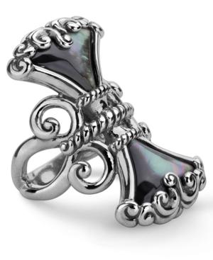 Carolyn Pollack Mother Of Pearl Fan Ring In Sterling Silver