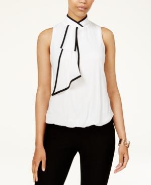 Bcx Juniors' Piped Tie-front Top