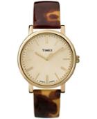 Timex Watch, Women's Premium Originals Tortoise Patent Leather Strap 38mm T2p237ab