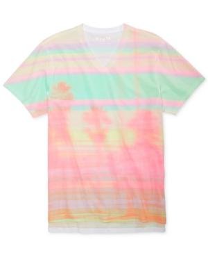 Guess Men's V-neck Abstract Tropical T-shirt