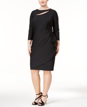 Alex Evenings Plus Size Embellished Cascade Dress