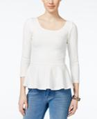 Bar Iii Textured Peplum Top, Only At Macy's