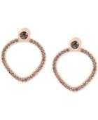 Kenneth Cole New York Rose Gold-tone Black Crystal Front-back Earrings